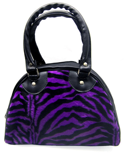 BOLSO BOWLING PEQUEÑO CEBRA MORADA